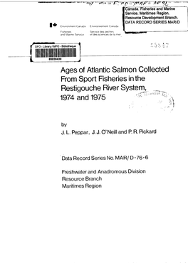 Restigouche River System 1974 and 1975 Ages of Atlantic Salmon