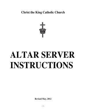 Altar Server Instructions Booklet