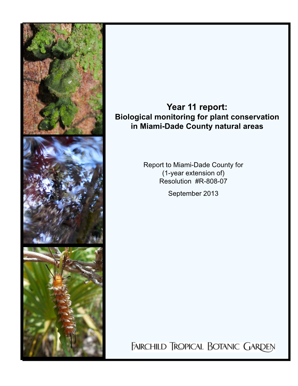 Year 11 Report: Biological Monitoring for Plant Conservation in Miami-Dade County Natural Areas