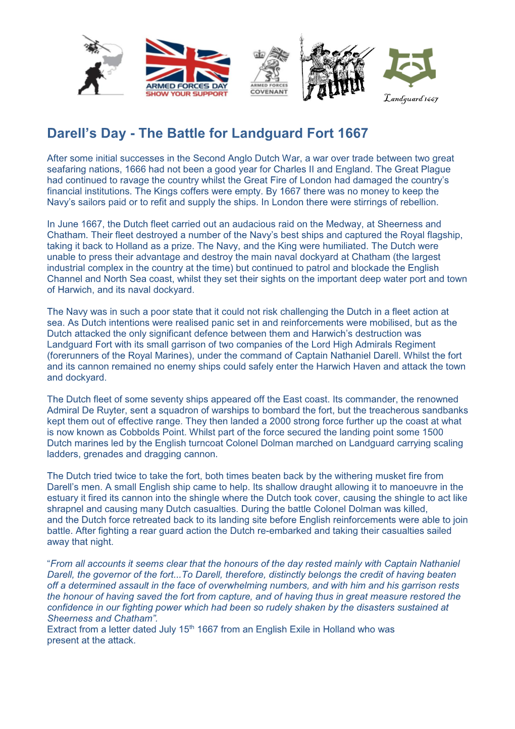 The Battle for Landguard Fort 1667