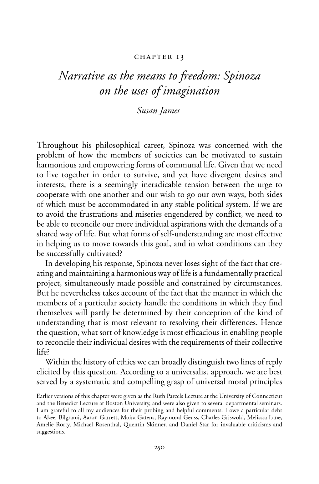 Spinoza on the Uses of Imagination Susan James
