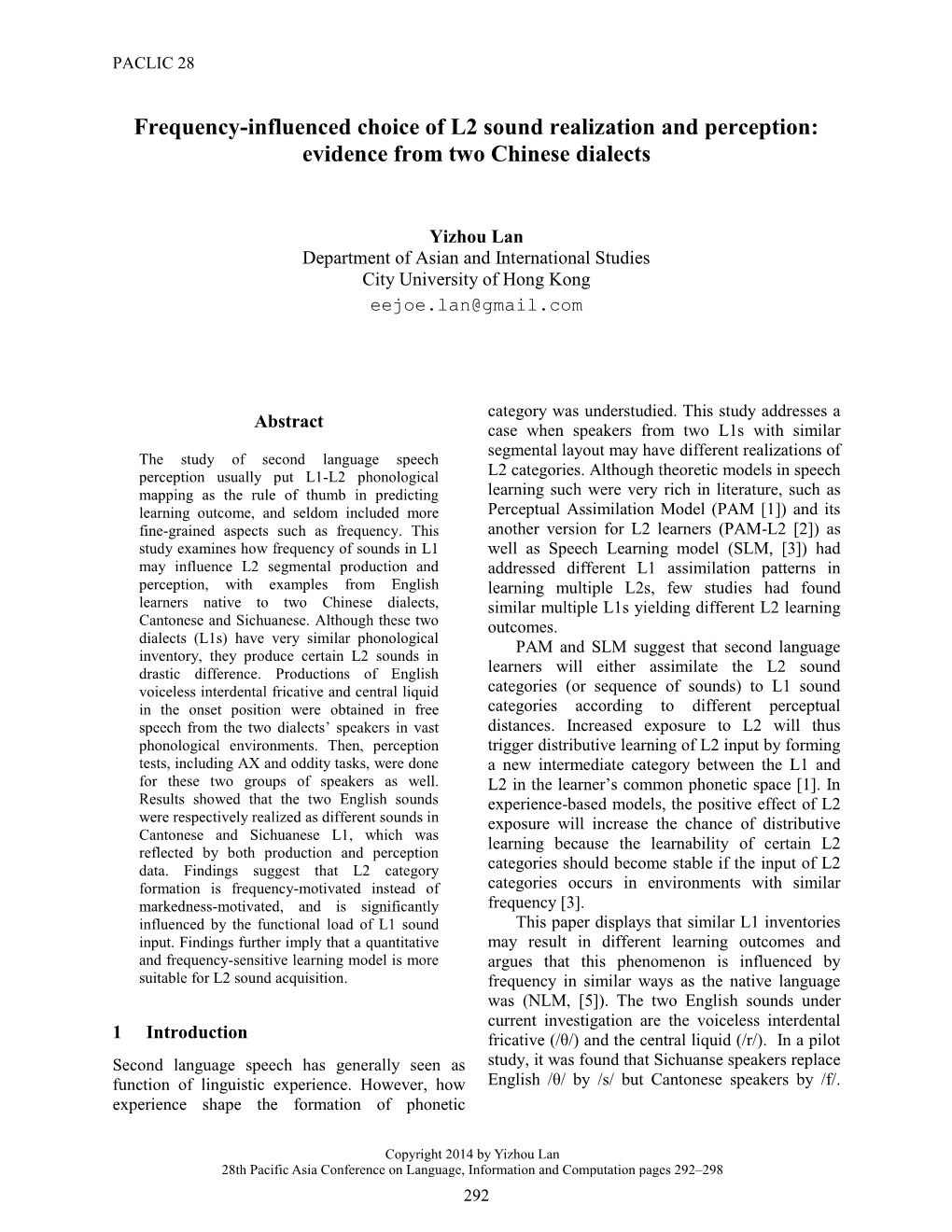 Frequency-Influenced Choice of L2 Sound Realization and Perception: Evidence from Two Chinese Dialects