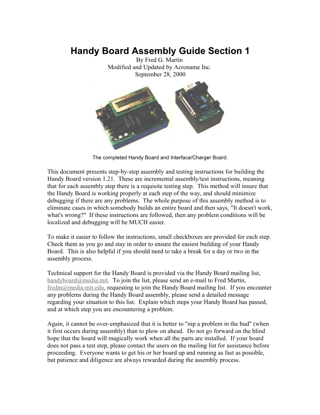 Handy Board Assembly Guide Section 4