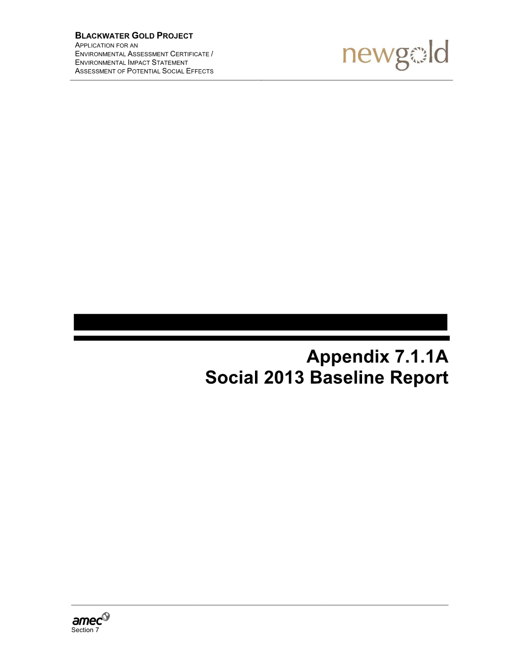 Appendix 7.1.1A Social 2013 Baseline Report