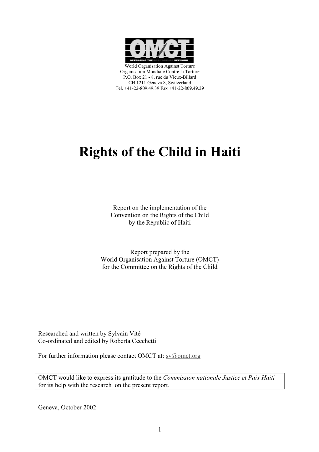 Rights of the Child in Haiti