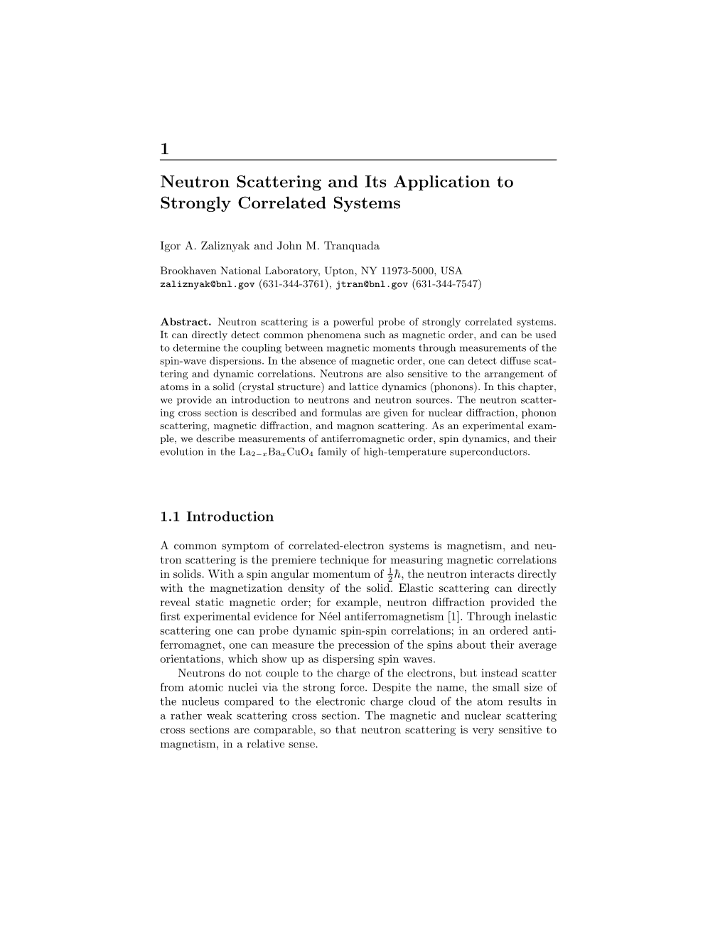 1 Neutron Scattering and Its Application to Strongly Correlated Systems