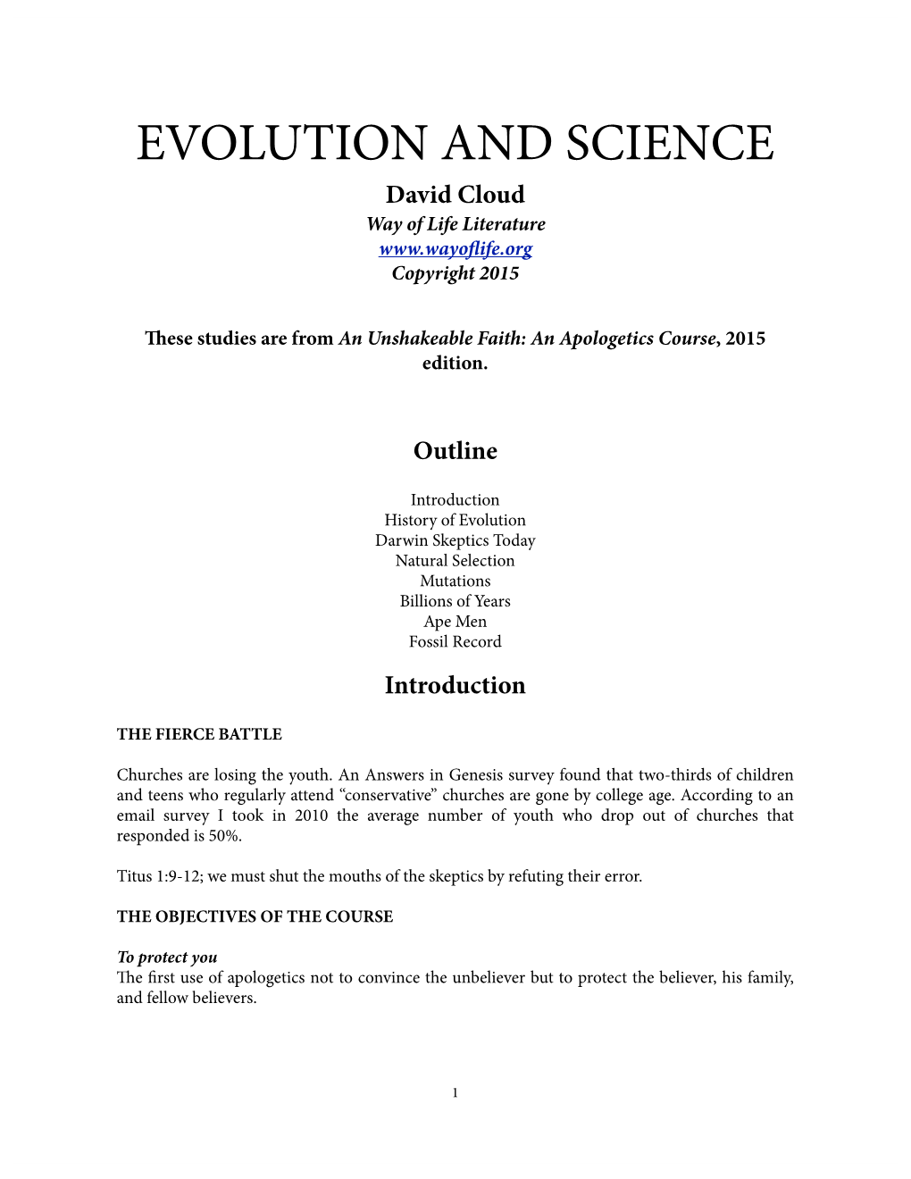 Evolution and Science FBC Student Notes.Pages