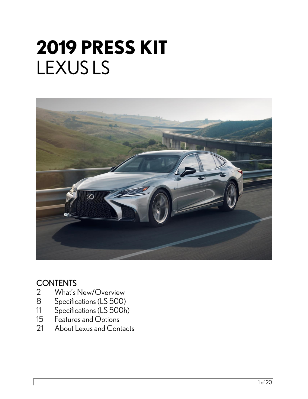 2019 Press Kit Lexus Ls