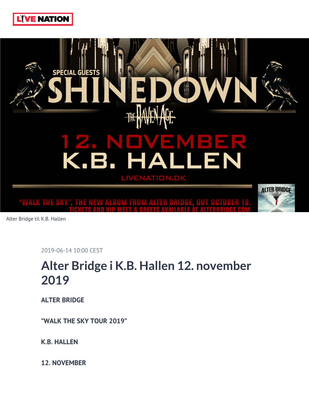 Alter Bridge I K.B. Hallen 12. November 2019