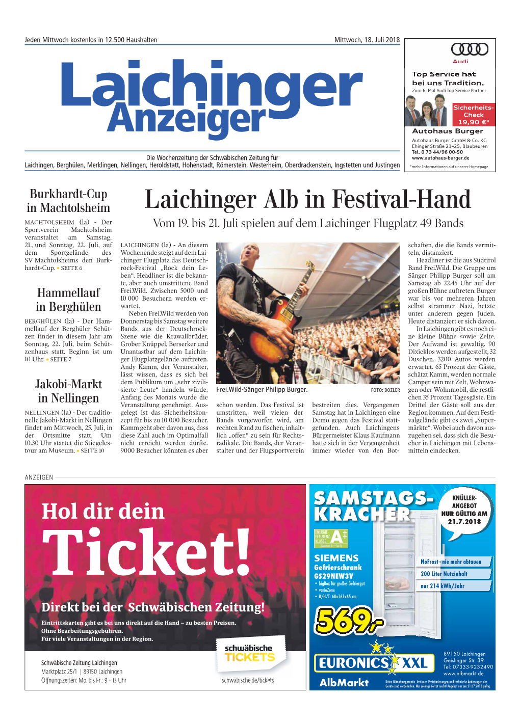 Laichinger Alb in Festival-Hand MACHTOLSHEIM (La) - Der Vom 19