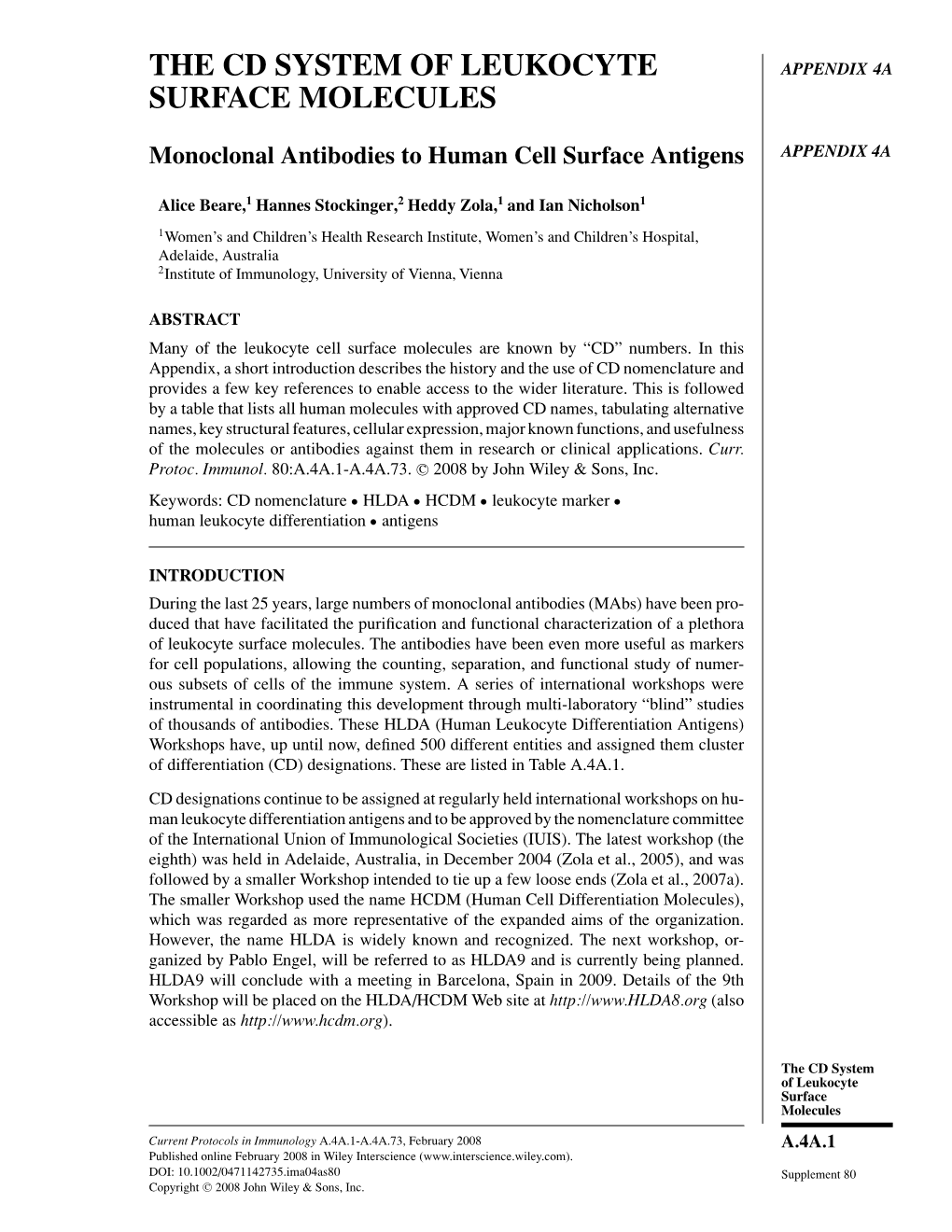 CD System of Surface Molecules