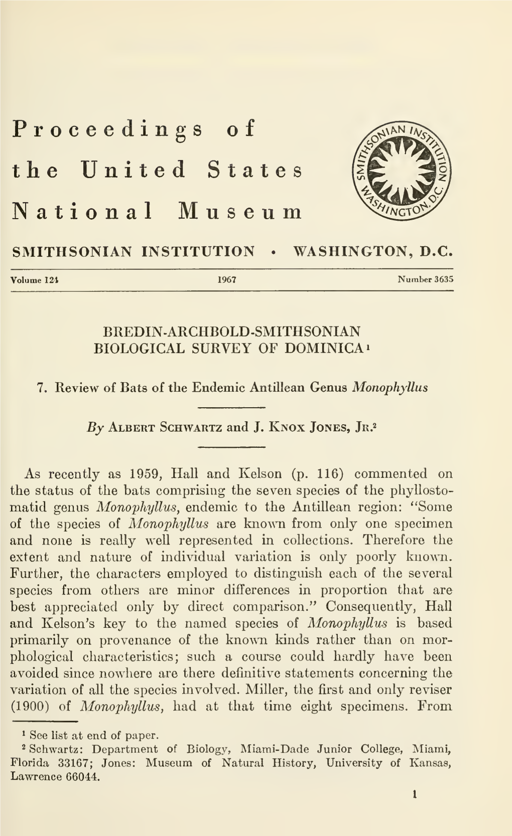 Proceedings of the United States National Museum