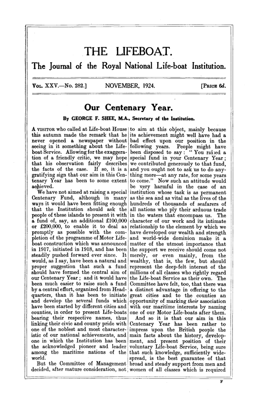 THE LIFEBOAT. the Journal of the Royal National Life-Boat Institution