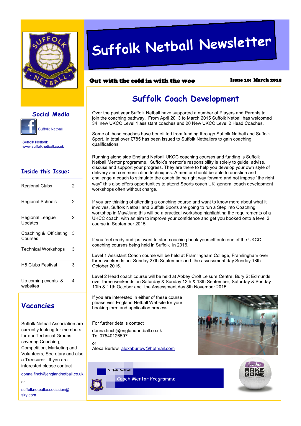 Suffolk Netball Newsletter