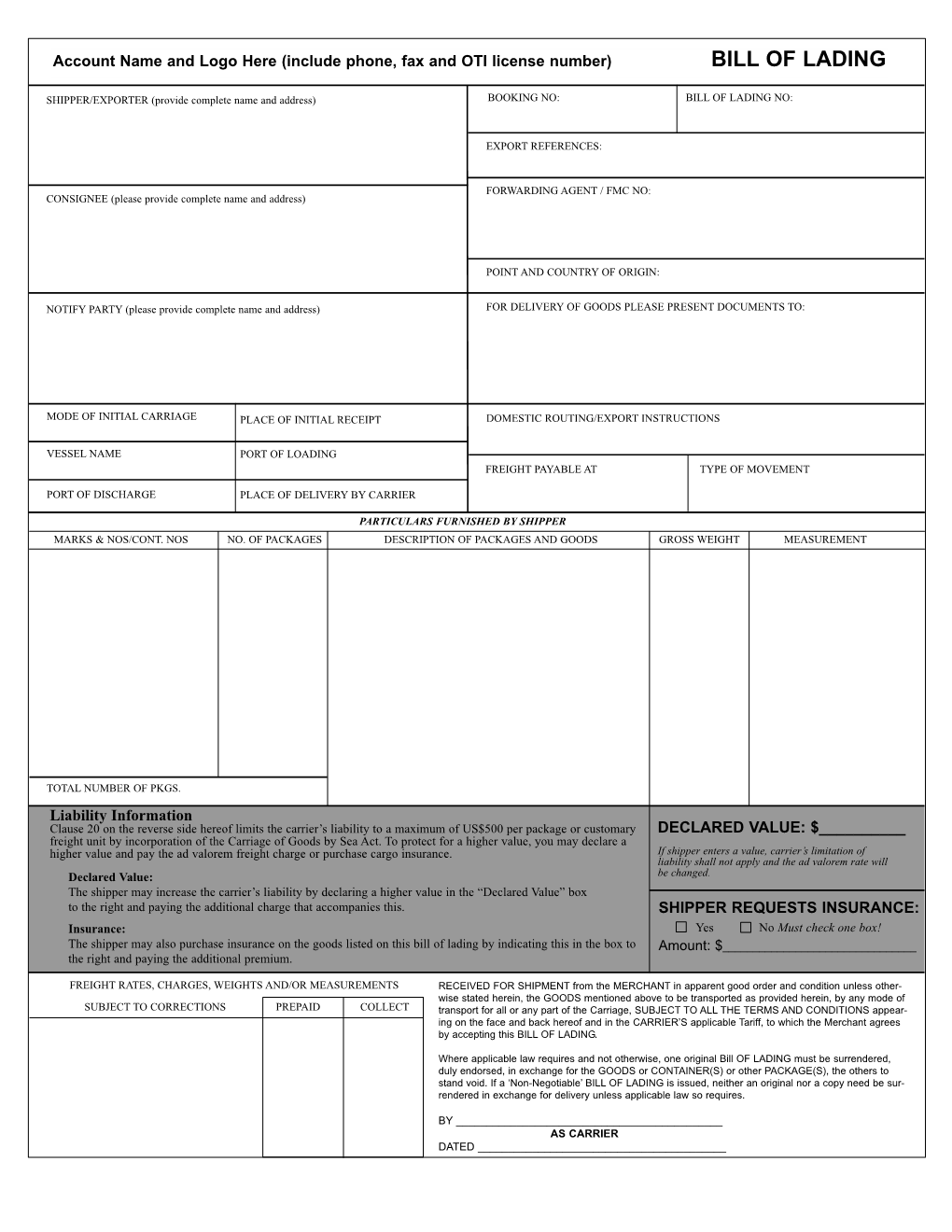 Sample Ocean Bill of Lading.Qxd