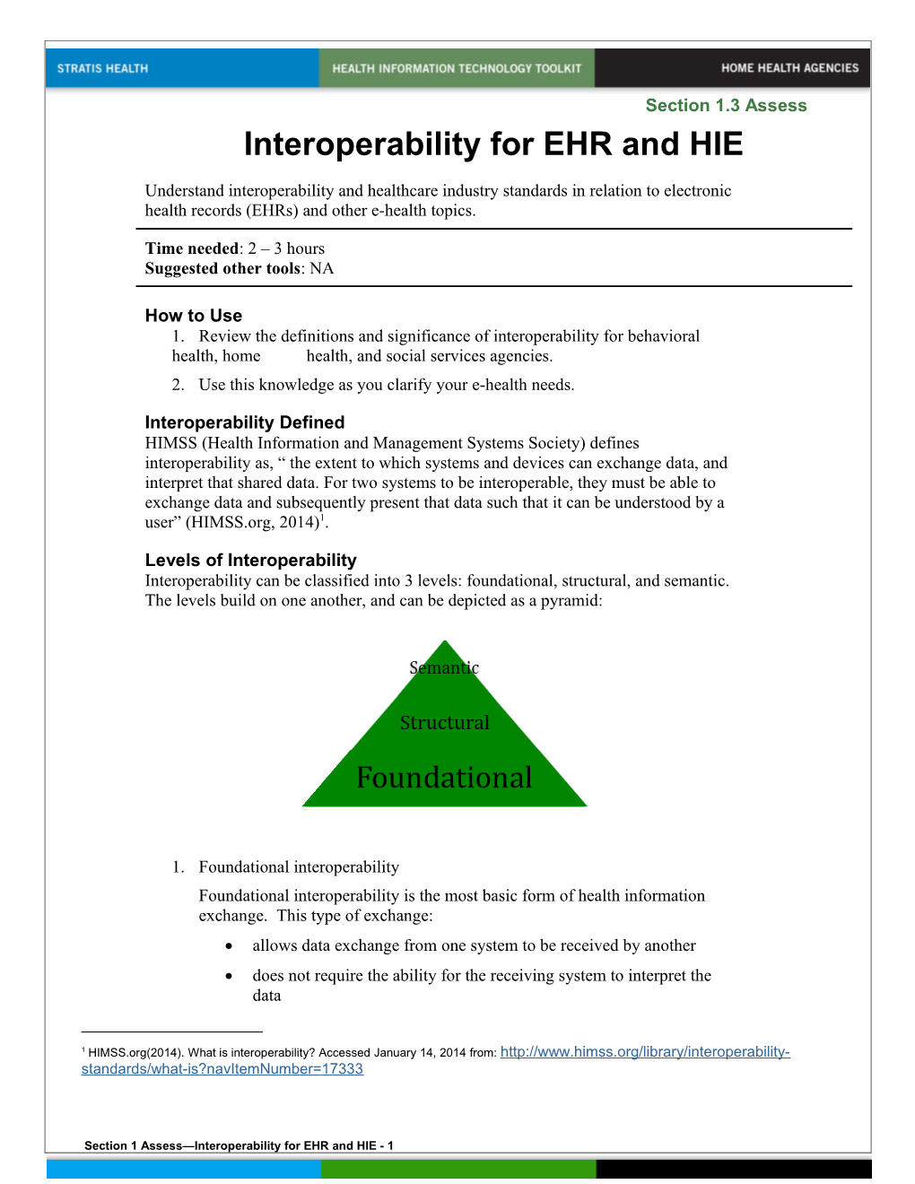 1 Interoperability For EHR And HIE