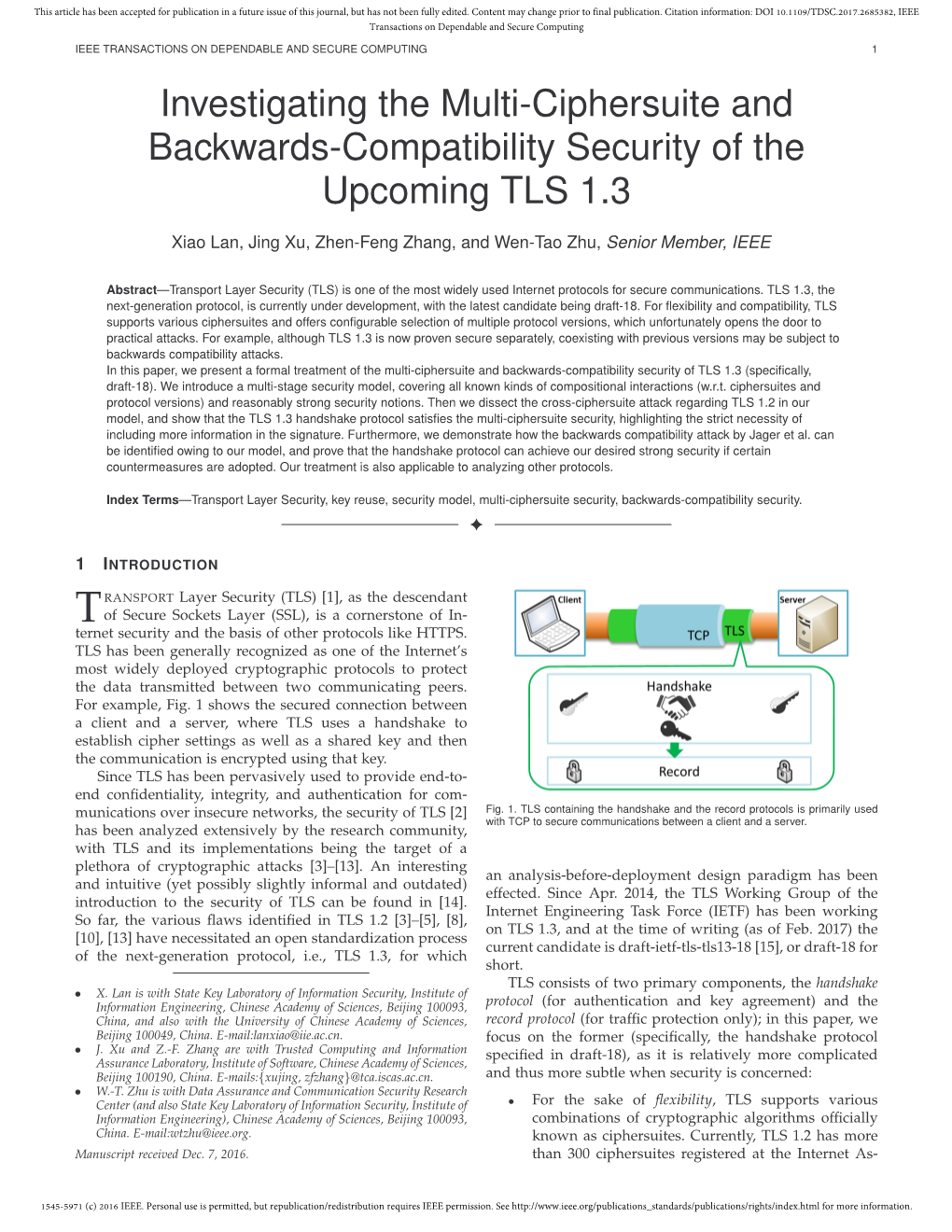Investigating the Multi-Ciphersuite and Backwards-Compatibility Security of the Upcoming TLS 1.3
