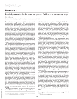 Parallel Processing in the Nervous System: Evidence from Sensory Maps Eric D