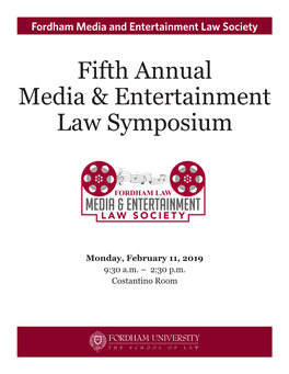 Fifth Annual Media & Entertainment Law Symposium