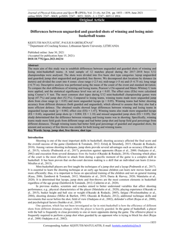 Differences Between Unguarded and Guarded Shots of Winning and Losing Mini- Basketball Teams