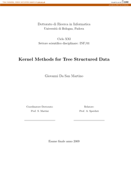 Kernel Methods for Tree Structured Data