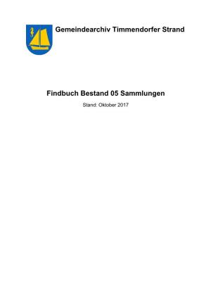 Gemeindearchiv Timmendorfer Strand Findbuch Bestand 05 Sammlungen