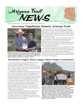 Governor Napolitano Honors Arizona Trail