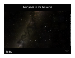 Today Our Place in the Universe