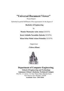 "Universal Document Viewer" Project Report