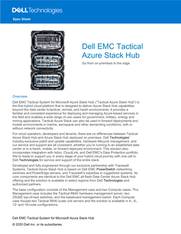 Dell EMC Tactical Azure Stack Hub Go from On-Premises to the Edge