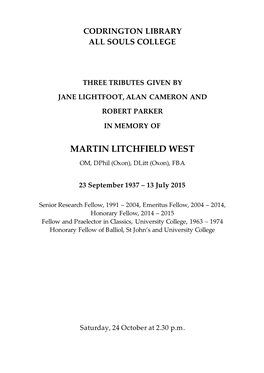 Martin Litchfield West
