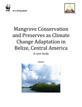 Mangrove Conserva and Preserves Change Adaptation Belize, Central Ame Mangrove Conservation and Preserves As Climate Change Adap