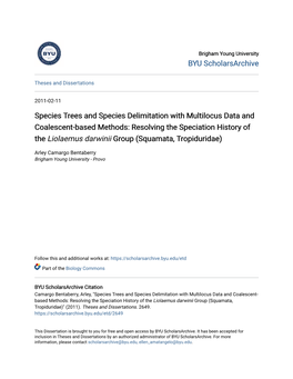 Species Trees and Species Delimitation with Multilocus Data and Coalescent-Based Methods