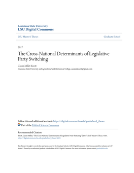The Cross-National Determinants of Legislative Party Switching