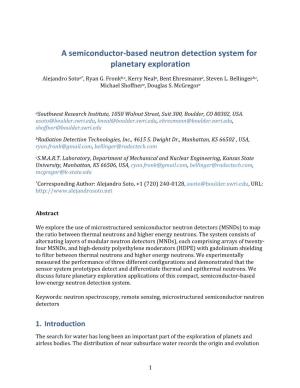 A Semiconductor-Based Neutron Detection System for Planetary Exploration
