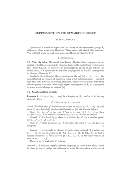 Supplement on the Symmetric Group