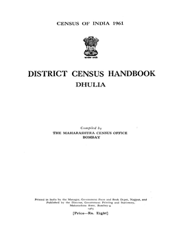 District Census Handbook, Dhulia