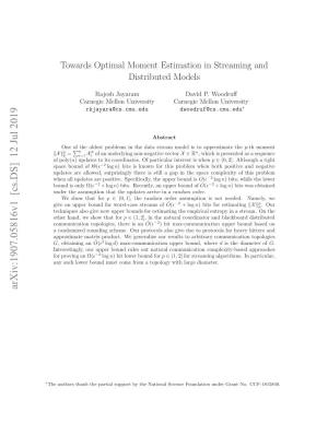 Towards Optimal Moment Estimation in Streaming and Distributed Models