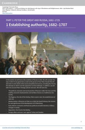 1 Establishing Authority, 1682–1707
