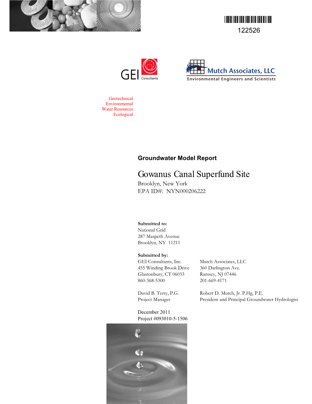 Groundwater Model Report, Gowanus Canal Superfund Site