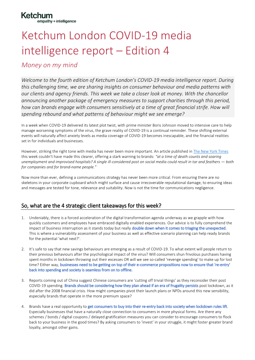 Edition 4 Ketchum London COVID-19 Media Intelligence Report