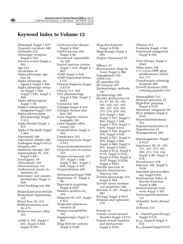 Keyword Index to Volume 12
