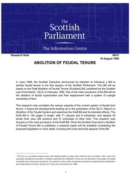 Abolition of Feudal Tenure