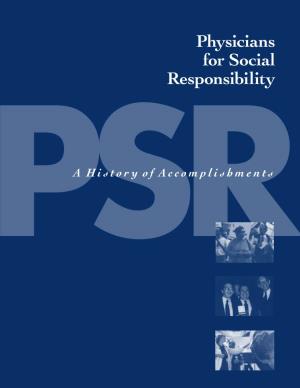 Physicians for Social Responsibility PA Shistory of Accomplishmentsr