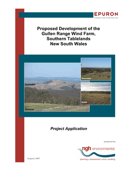 Proposed Development of the Gullen Range Wind Farm, Southern Tablelands New South Wales
