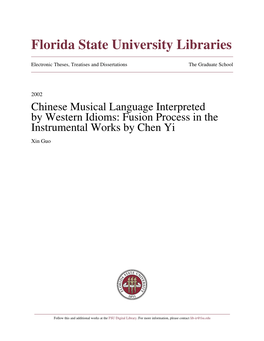 Fusion Process in the Instrumental Works by Chen Yi Xin Guo