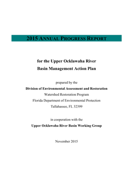 2015 Upper Ocklawaha River Annual Progress Report