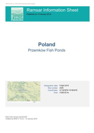 Poland Ramsar Information Sheet Published on 10 January 2018