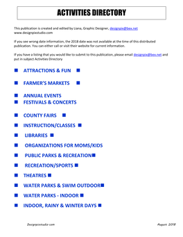 Activities Directory