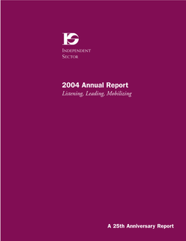 Independent Sector Annual Report 2004